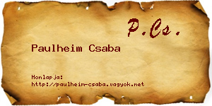 Paulheim Csaba névjegykártya