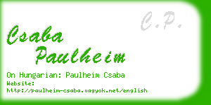 csaba paulheim business card
